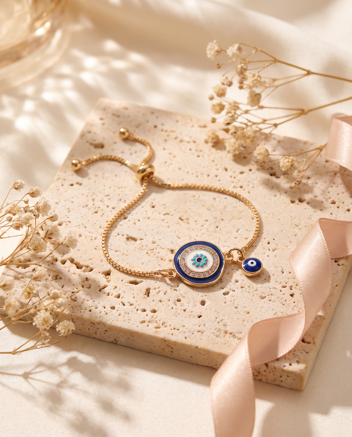 Felicia Bracelet navy blue evil eye