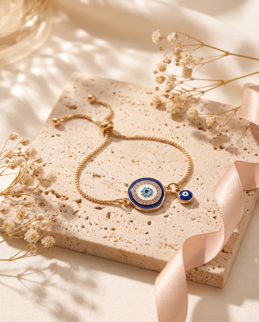 Felicia Bracelet navy blue evil eye