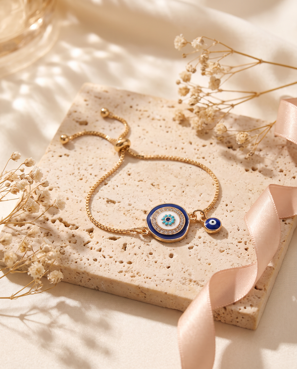 Felicia Bracelet navy blue evil eye