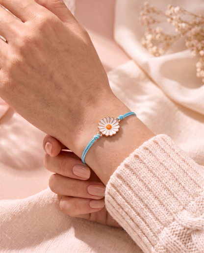 Chrysanthemum Lullaby worn on the wrist