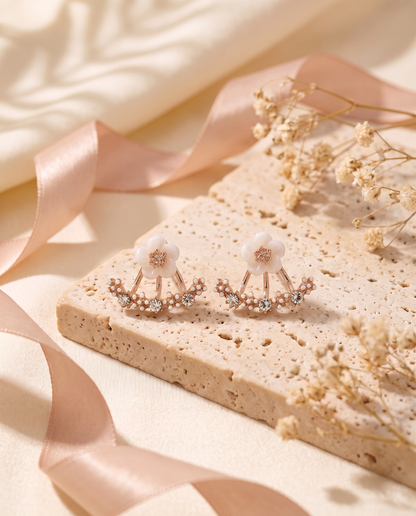 Daffodil Earrings in rose gold