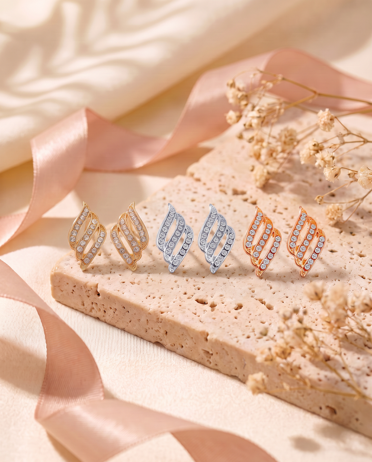 Dione Earrings in gold, silver and rose gold