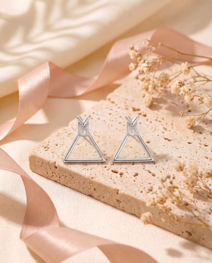 Rhea Earrings triangle in silver